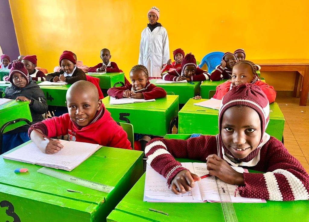 Pupils at their desks during a lesson