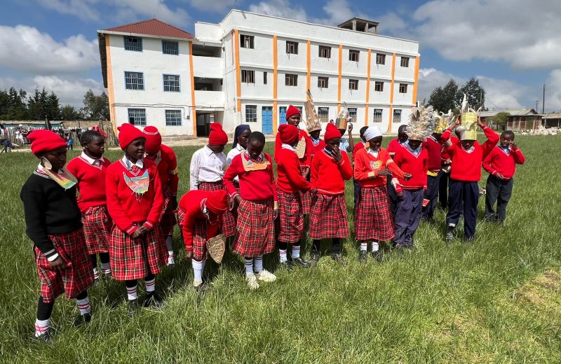 Pupils playing on the school field